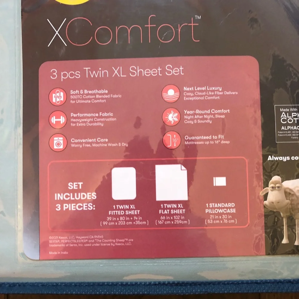 NWT Serta twin XL sheet set